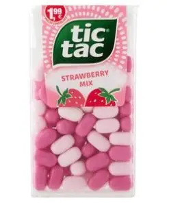 Bonbons Tic Tac | Tic Tac 100 mélange fraise Ferrero | Bonbons Tic Tac | Bonbons Tic Tac | 1,7 once au total