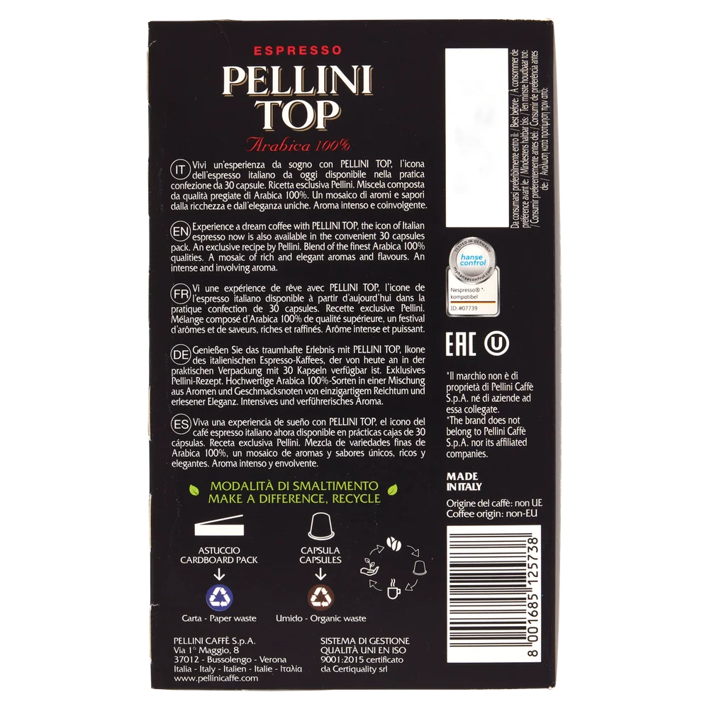 Pellini Coffee | Coffee Pods Top Pellini Compatible Nespr System Conf. From 30 | Pellini Espresso | Pellini Caffe | 5,2 Ounce Total - Image 3