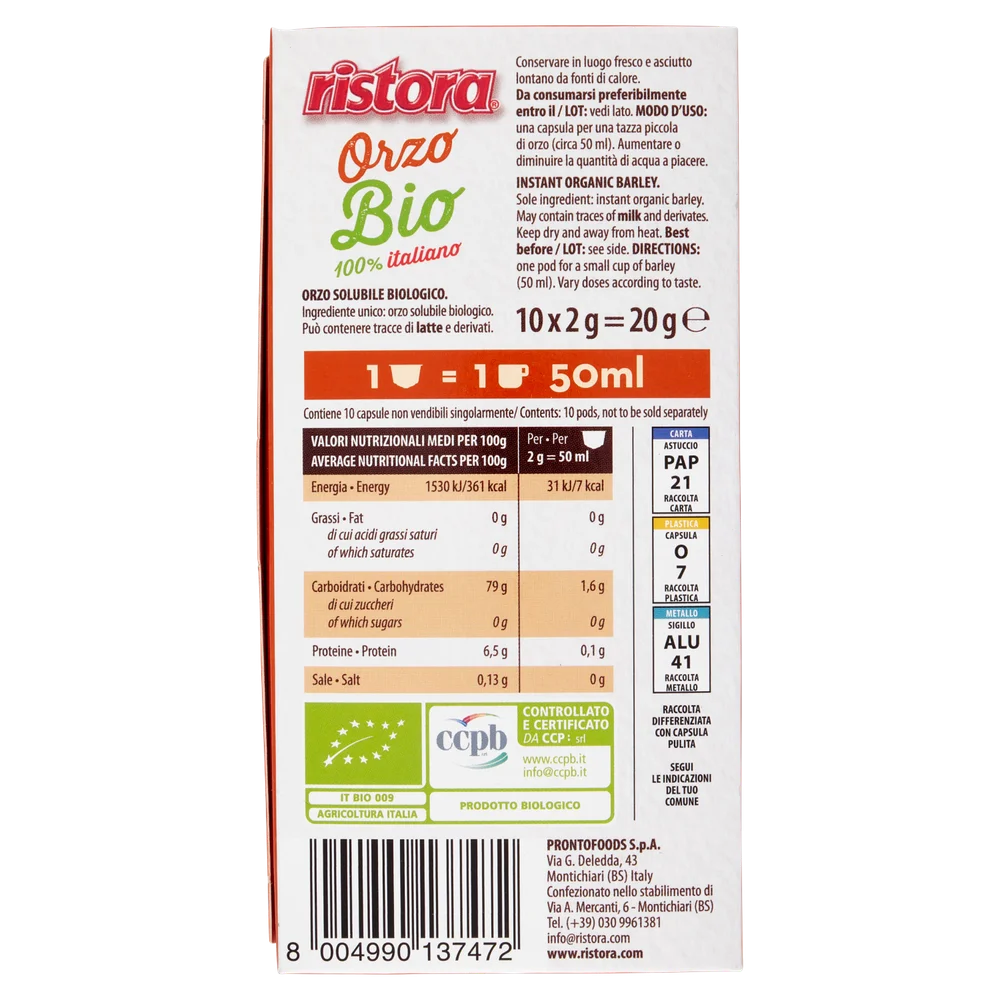 Ristora Tea | Ristora Soluble Barley Capsules | Italian Tea | Ristora Italy | 0,7 Ounce Total - Image 3