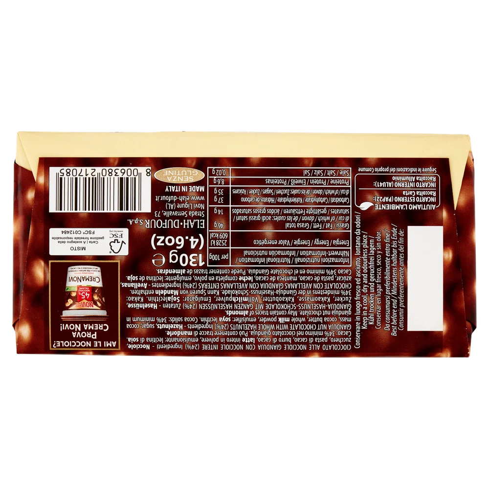 Novi Chocolate | Hazelnut Gianduja Novi | Novi Italian Chocolate | Novi Cioccolata | 4,5 Ounce Total - Image 3