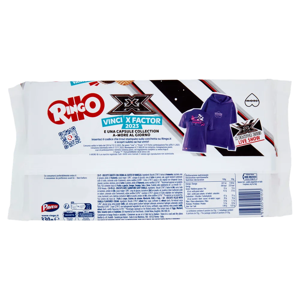 Ringo Cookies From Italy | Snack Biscuits Stuffed With Ringo Vanilla Cream | Ringo Biscuits | Italian Biscuits | 11,6 Ounce Total - Image 3