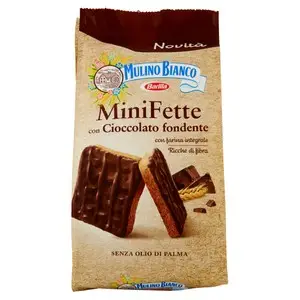 Biscoitos Mulino Bianco | Mini fatias de chocolate branco Muline com chocolate preto | Crackers Mulino Bianco | Biscotti Mulino Bianco | 3,8 onças no total