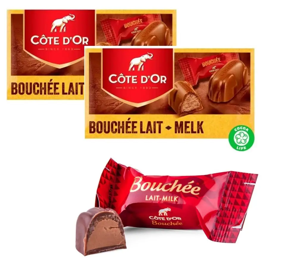 Chocolat belge Côte D'Or | 2 PAQUETS | Pralines au chocolat au lait Côte D'Or Bouchée