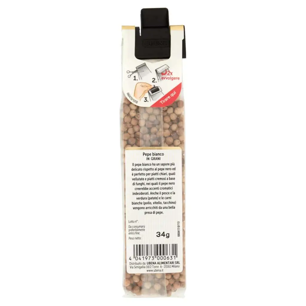 Especiarias Ubena | Pimenta branca em grãos Ubena | Especiarias e temperos italianos | Especiarias e temperos italianos da Itália | 1,1 onça no total - Image 5