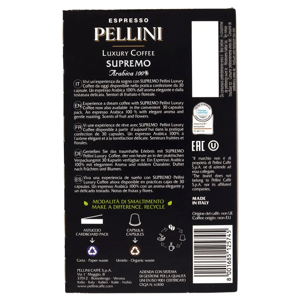 Pellini Coffee | Supreme Pellini Coffee Pods Compatible Nespr | Pellini Espresso | Pellini Caffe | 5,2 Ounce Total - Image 6