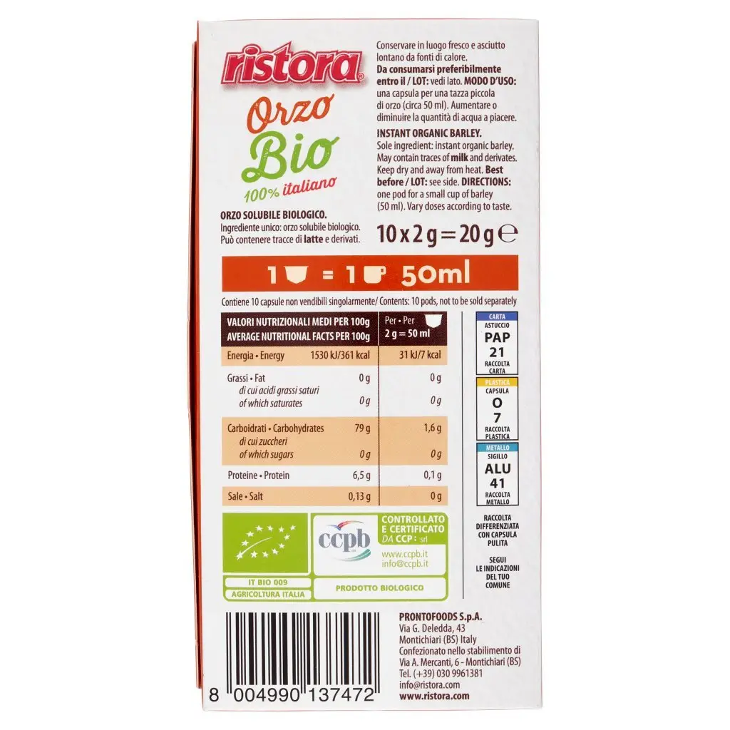 Ristora Tea | Ristora Soluble Barley Capsules | Italian Tea | Ristora Italy | 0,7 Ounce Total - Image 6