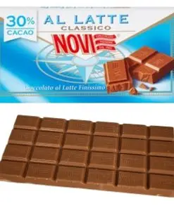 Chocolate Novi | Tableta de chocolate con leche Novi | Chocolate italiano Novi | Cioccolata Novi | 3,5 onzas en total