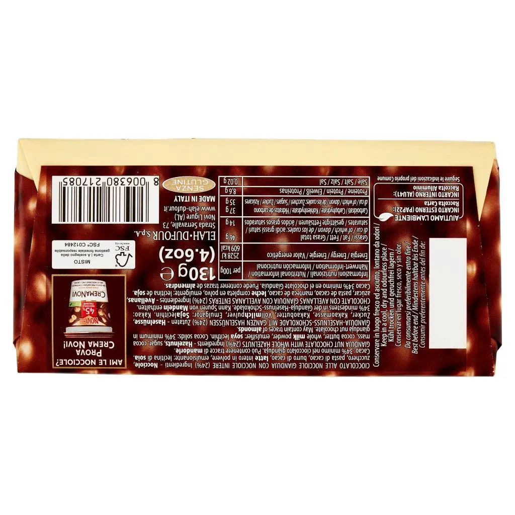 Novi Chocolate | Hazelnut Gianduja Novi | Novi Italian Chocolate | Novi Cioccolata | 4,5 Ounce Total - Image 6