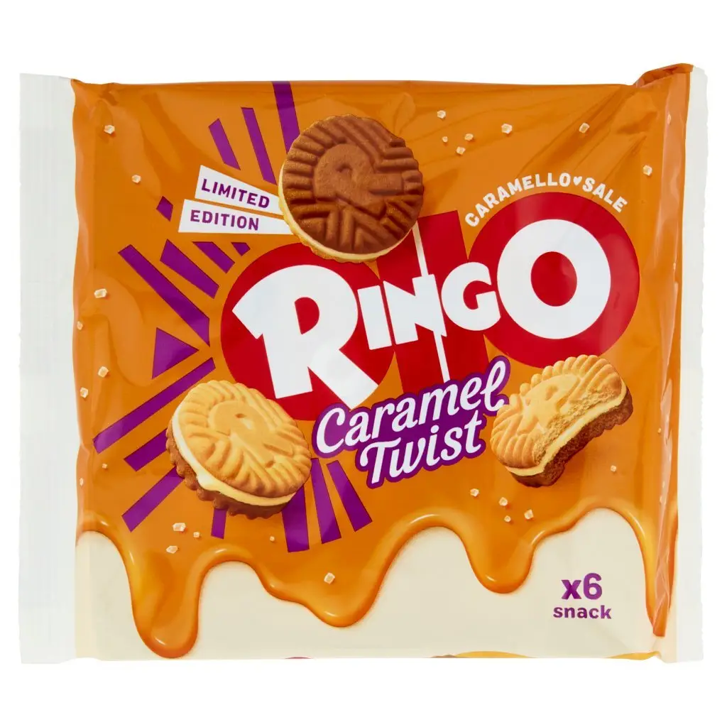 Ringo Cookies From Italy | Ringo Caramel Twist Pavesi | Ringo Biscuits | Italian Biscuits | 5,8 Ounce Total - Image 4