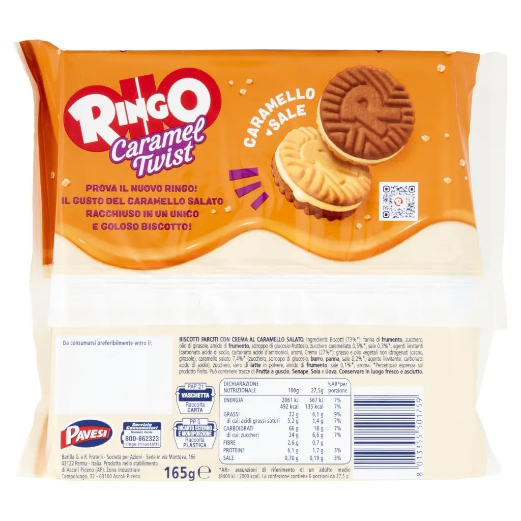 Ringo Cookies From Italy | Ringo Caramel Twist Pavesi | Ringo Biscuits | Italian Biscuits | 5,8 Ounce Total - Image 6