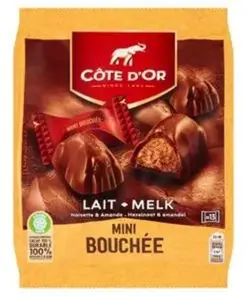 Côte D Or Belgische Schokolade | Côte D'Or Bouchée Pralinen Milch Mini | Côte D'Or Schokoladen | Belgische Schokoladen hergestellt in Belgien Côte D'Or | 122 g / 4,3 oz