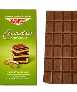 Novi Pistachio Chocolate | Tablet Cuadro Pistacchio Novi | Novi Italian Chocolate | Novi Cioccolata | 3,8 Ounce Total