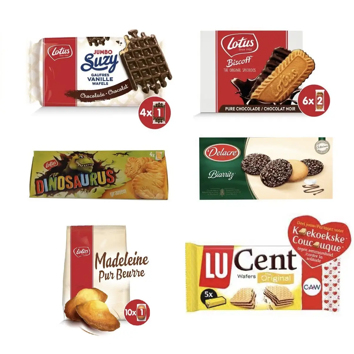 Pack económico de galletas belgas (6 artículos)