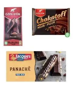 Pack económico de chocolate belga negro (3 artículos en total)