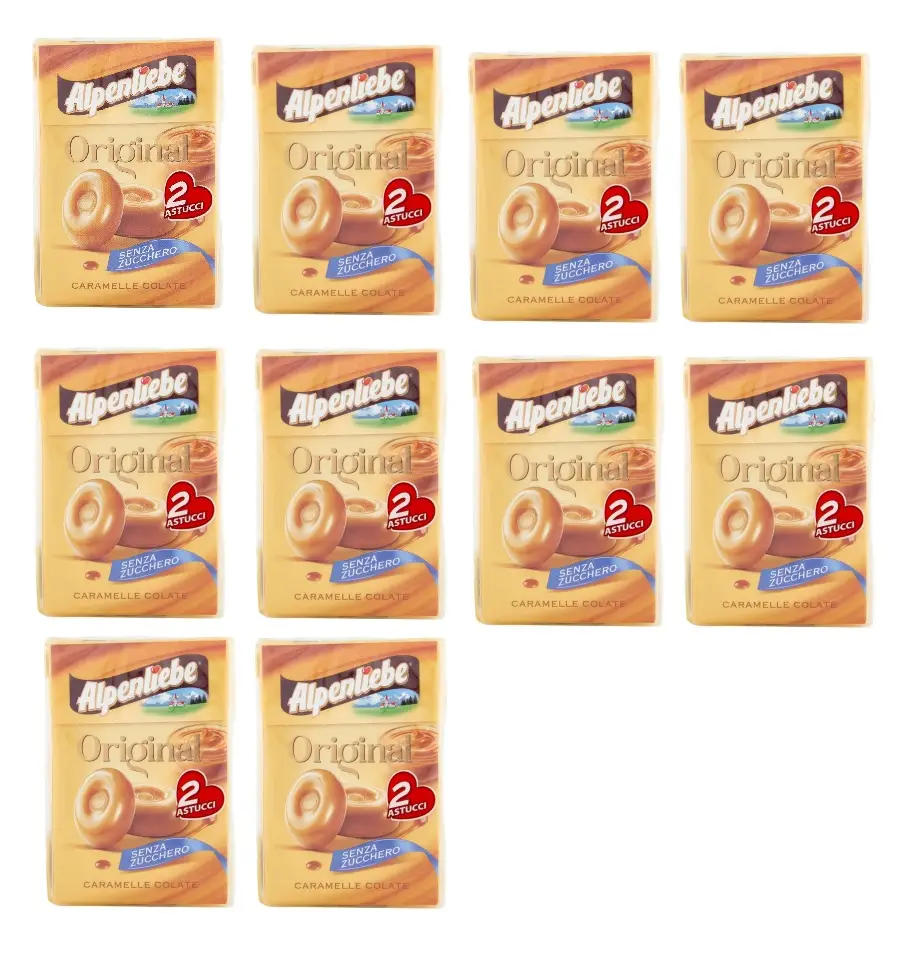 Alpenliebe Bonbons | Original zuckerfrei | Alpenliebe Karamellbonbons | 10er-Pack