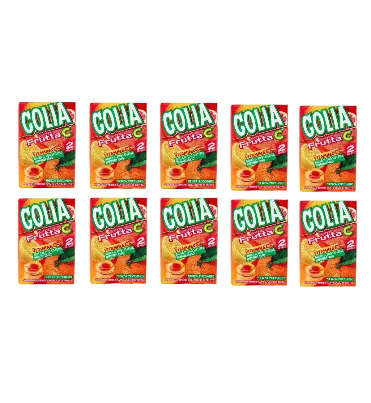 Golia-Bonbons | Golia Frutta C | Golia-Bonbons aus Italien | Golia-Süßigkeiten | 10er-Pack