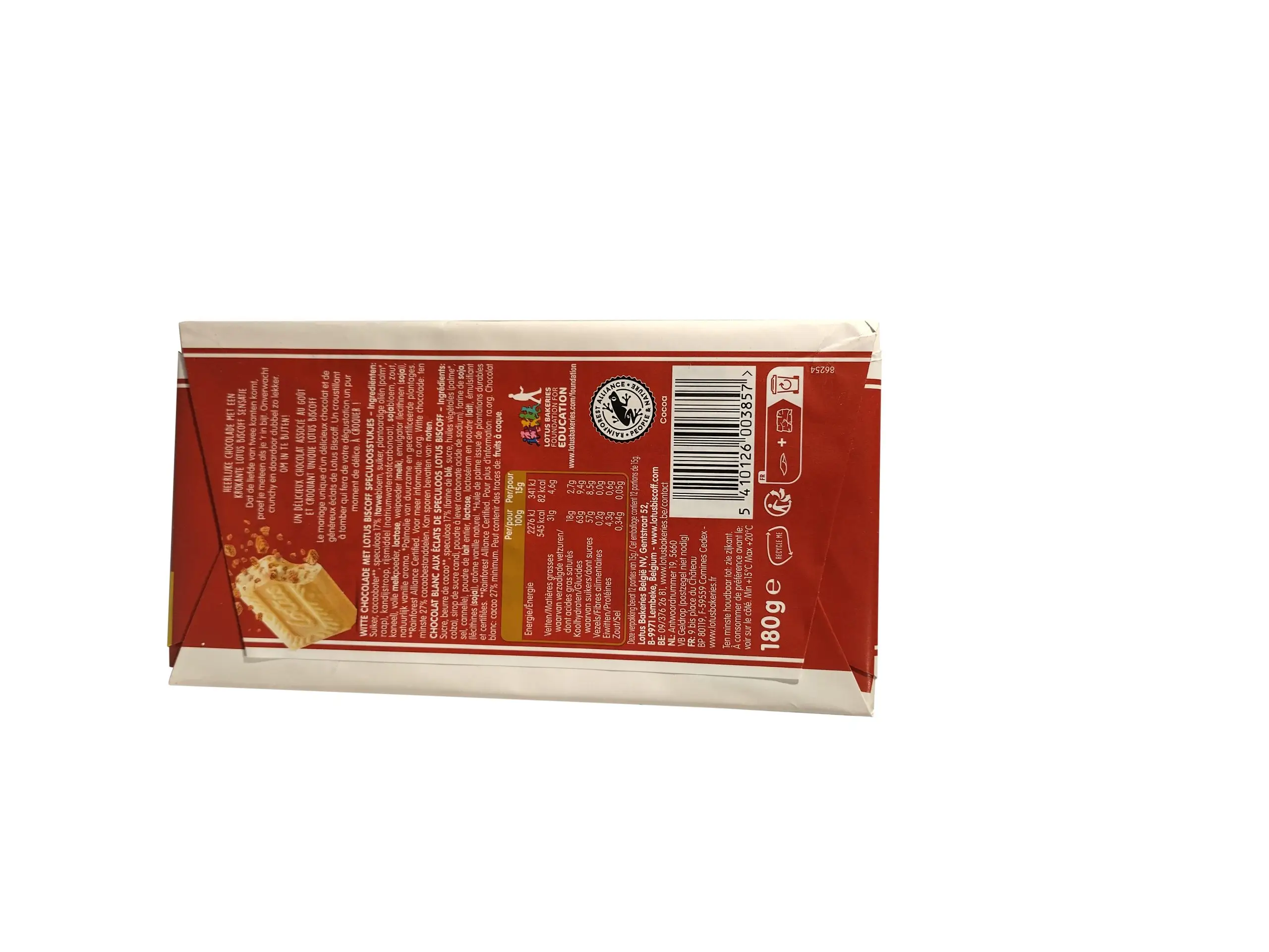 White Chocolate Biscoff Bar | Lotus Biscoff Chocolate Bar with Crispy Biscoff Pieces | 6.34 Oz/180 Gr - Image 3