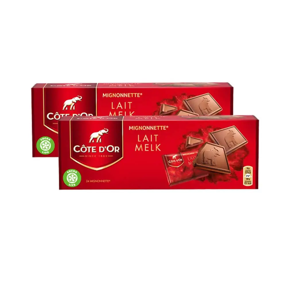 2x Côte D'Or Mignonnettes Pralines Milk Chocolate of 24 Pieces Each | Côte D'Or Chocolates | Belgian Chocolates | 2x 8,4 Ounce