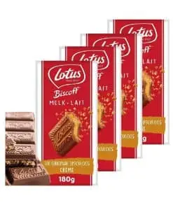 Biscoff Chocolate Bar | 4 Pack Lotus Biscoff Bars | Total 25 Oz/720 Gr | 4 Pack